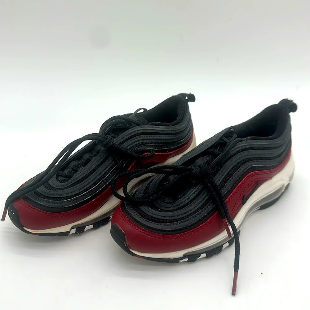 Nike Air Max 97 Team Red Antracite Black 921522-600 Size 4.0 Youth